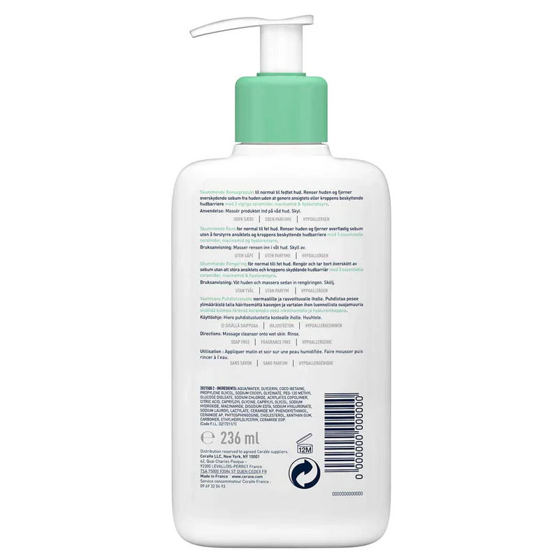 CeraVe Foaming Cleanser for Normal to Oily Skin
